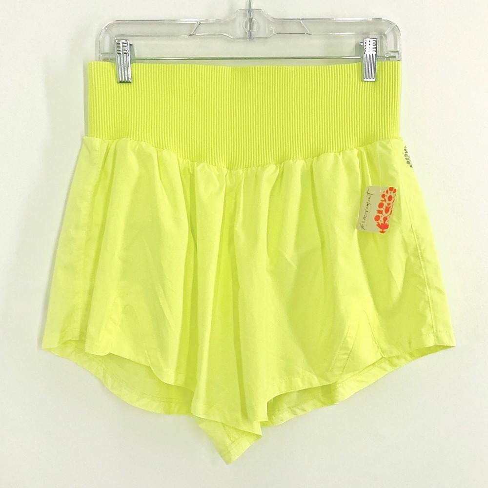 NEW Free People Movement Shorts Women's XL Neon Yellow Athletic Running NWT